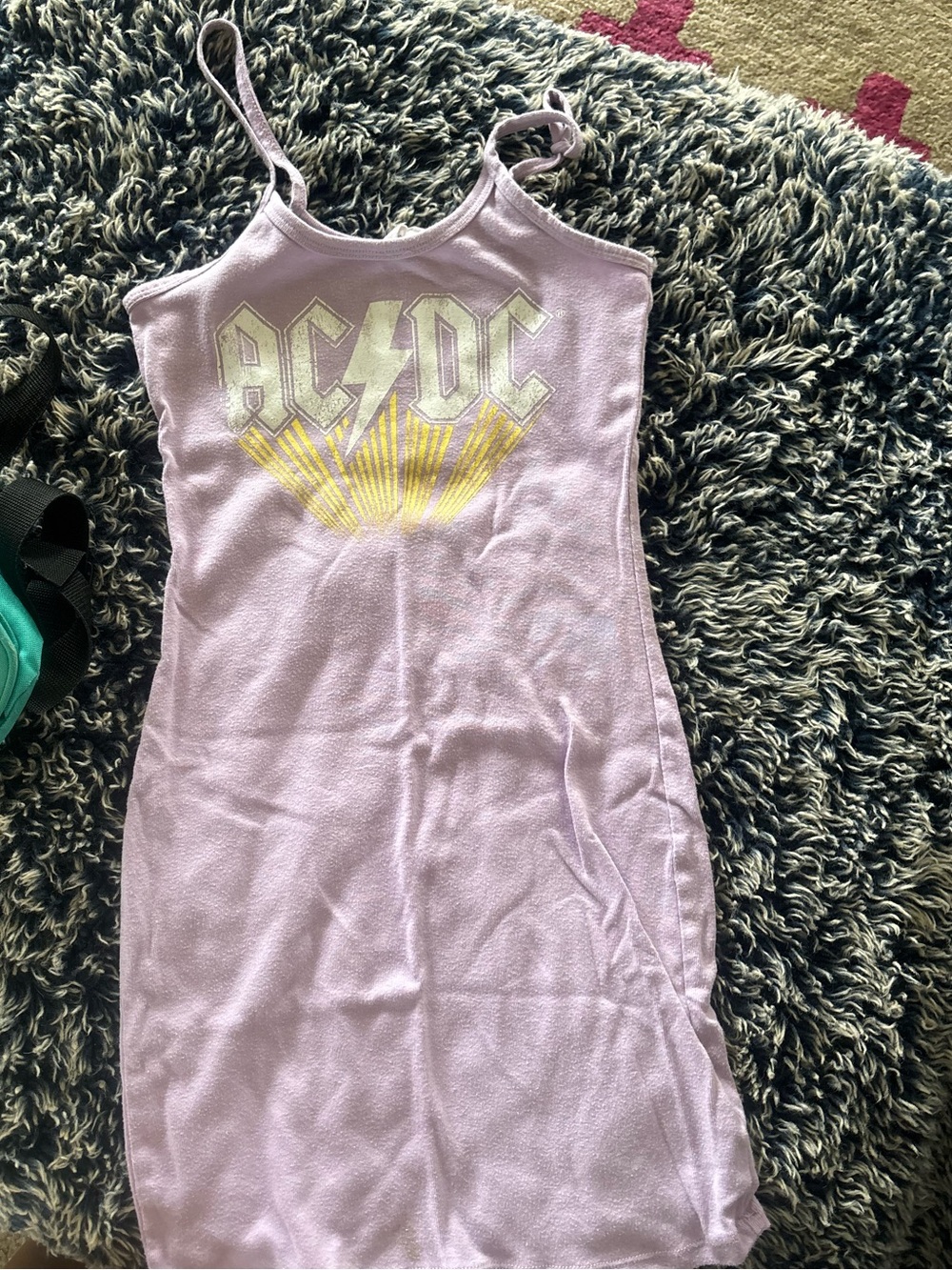 AC/DC Lilac Graphic Tank with Yellow Print